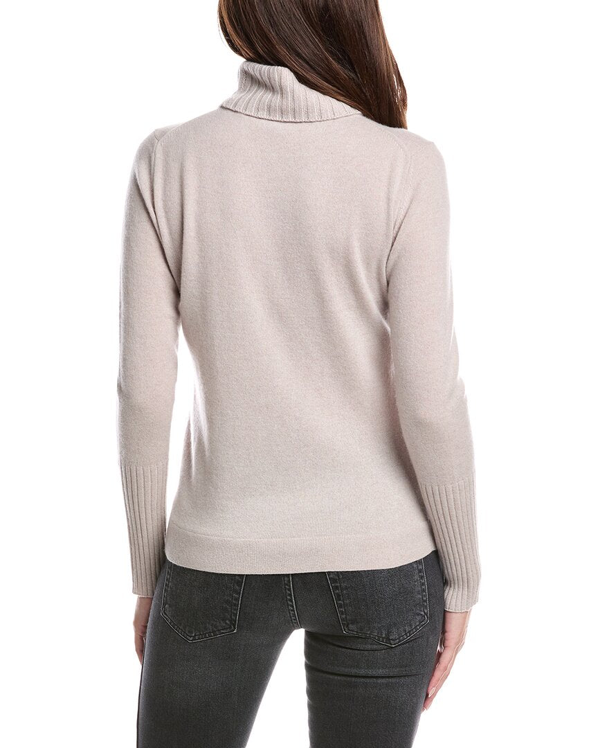 Forte Cashmere Forte Cashmere Chunky Trim Turtleneck 100% Cashmere Sweater