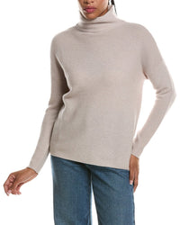 Forte Cashmere Textured Slouchy Funnel Neck 100% Cashmere Sweater