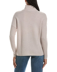 Forte Cashmere Textured Slouchy Funnel Neck 100% Cashmere Sweater