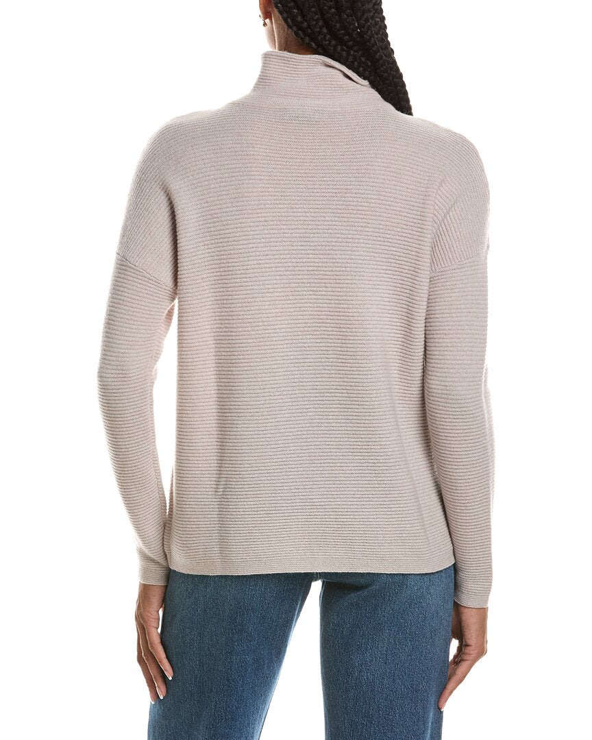 Forte Cashmere Textured Slouchy Funnel Neck 100% Cashmere Sweater