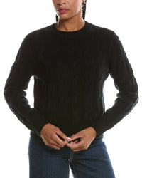 Forte Cashmere Luxe Cable Crewneck 100% Cashmere Sweater