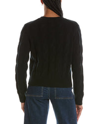 Forte Cashmere Luxe Cable Crewneck 100% Cashmere Sweater