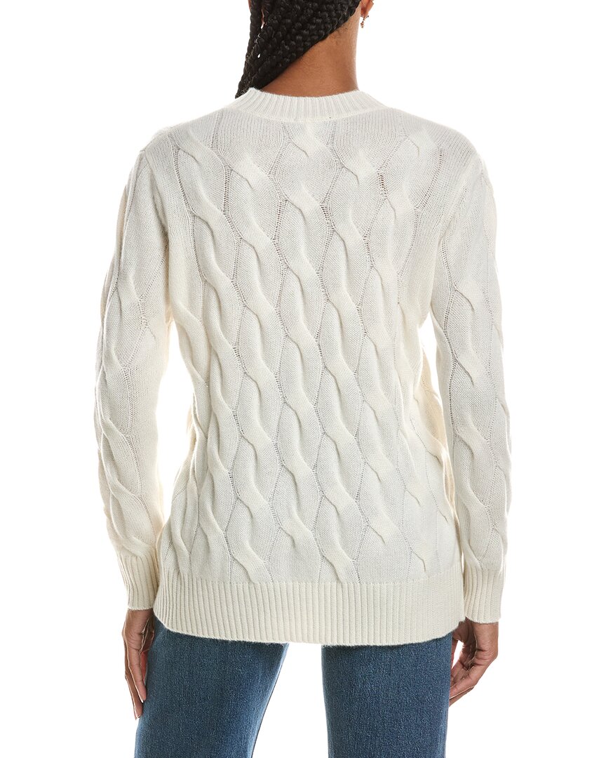 Forte Cashmere Long Cable V-Neck 100% Cashmere Sweater