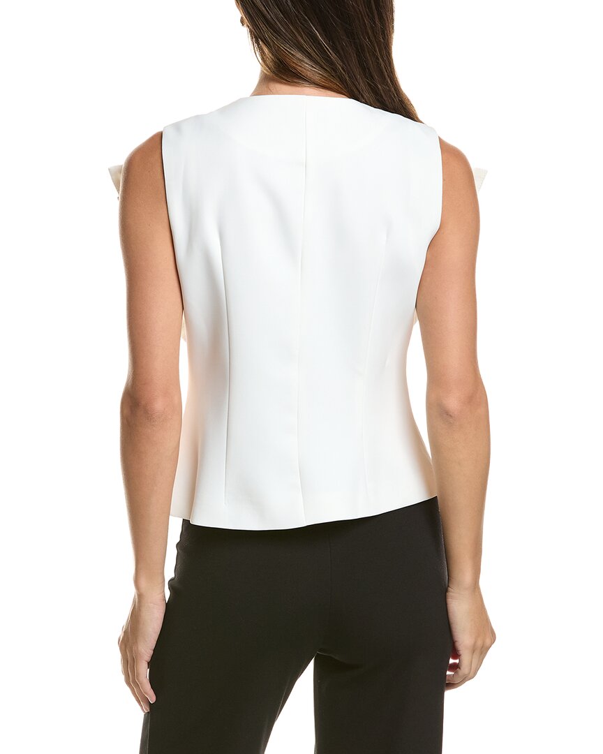 Gracia Gracia Ruffle Front Button Down Sleeveless Jacket