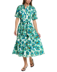 Gracia Gracia Gathered Neck Floral Print Belt Dress