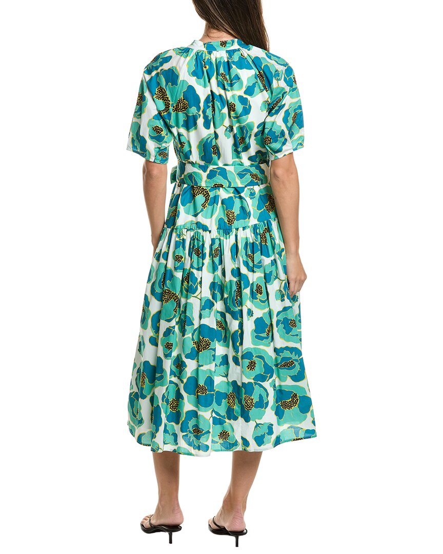 Gracia Gracia Gathered Neck Floral Print Belt Dress