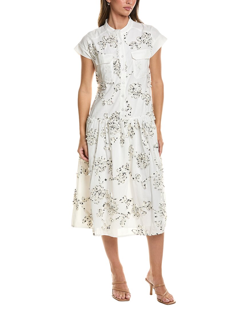 Gracia Gracia Floral Ruffle Work Belt Dress