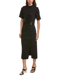Gracia Gracia High Neck Belt Buckle Detail Dress