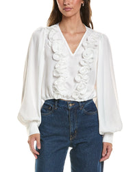 Gracia Gracia V-Neck Detailed Crop Top