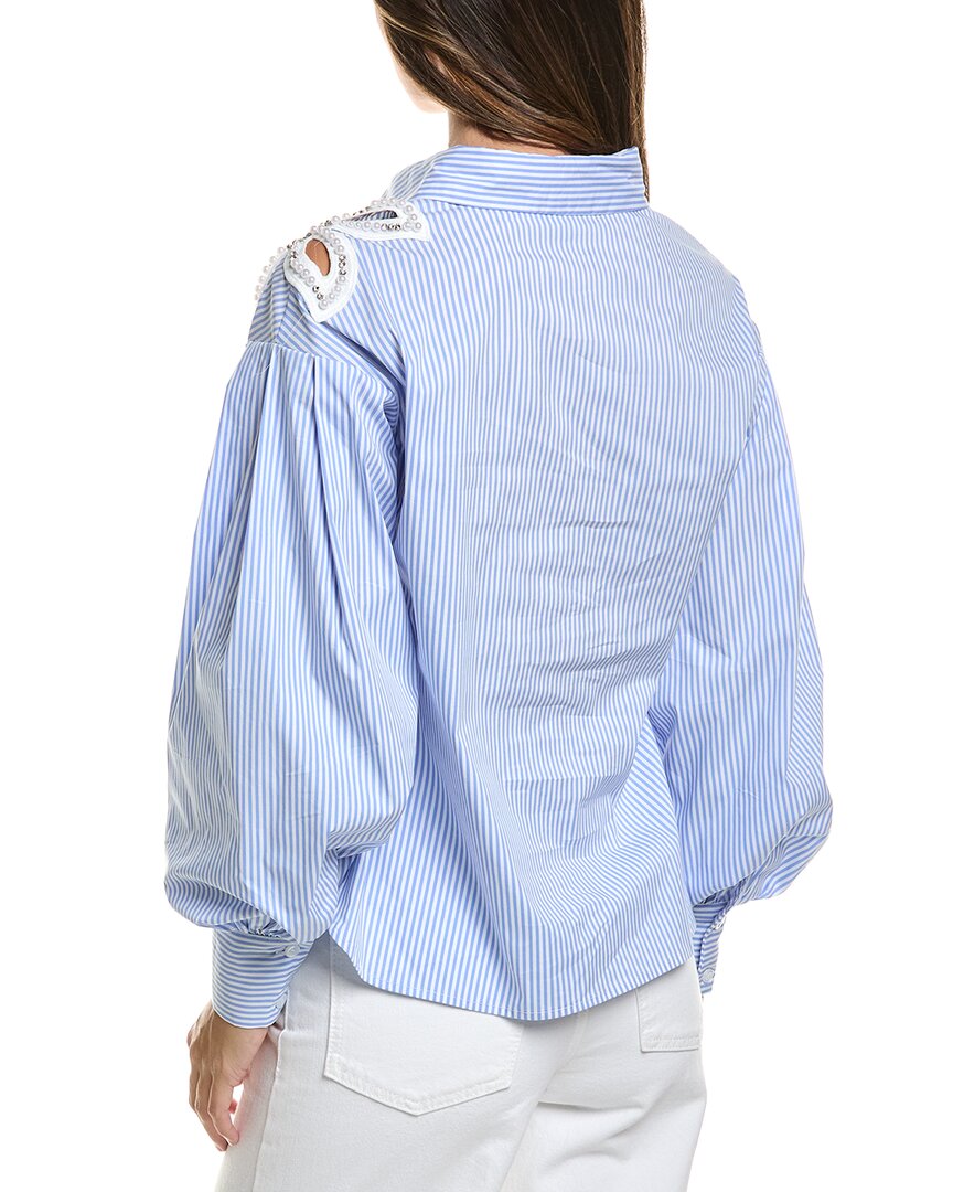 Gracia Gracia Embroidered Stripe Shirt