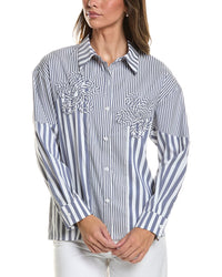Gracia Gracia Stripped Floral Shirt