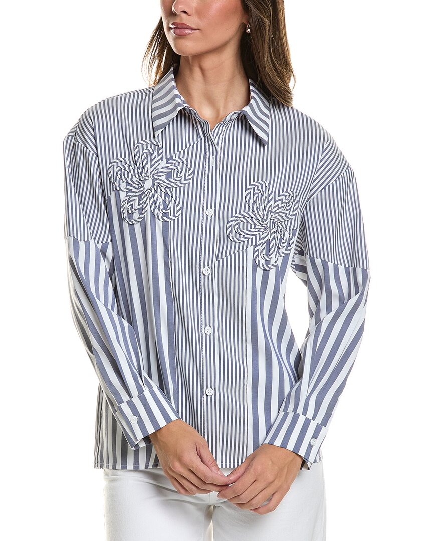 Gracia Gracia Stripped Floral Shirt