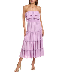 1.STATE 1.State Strapless Smocked Waist Tiered Maxi Dress