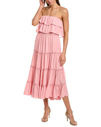 1.STATE 1.State Strapless Smocked Waist Tiered Maxi Dress