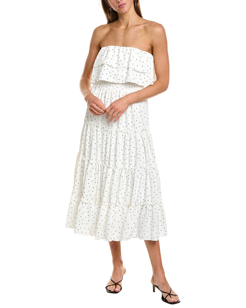 1.State Strapless Smocked Waist Tiered Maxi Dress