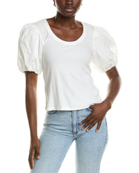1.STATE 1.State Combo Knit Puff Sleeve Top