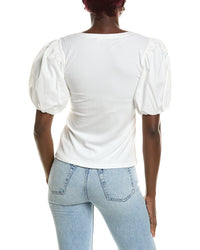 1.STATE 1.State Combo Knit Puff Sleeve Top