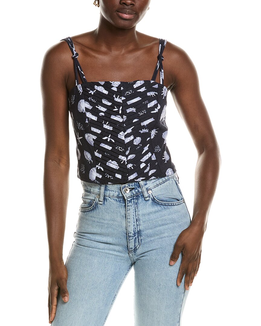1.State Pintuck Linen-Blend Tank Top