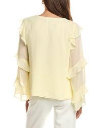 1.State Long Sleeve Ruffle Top