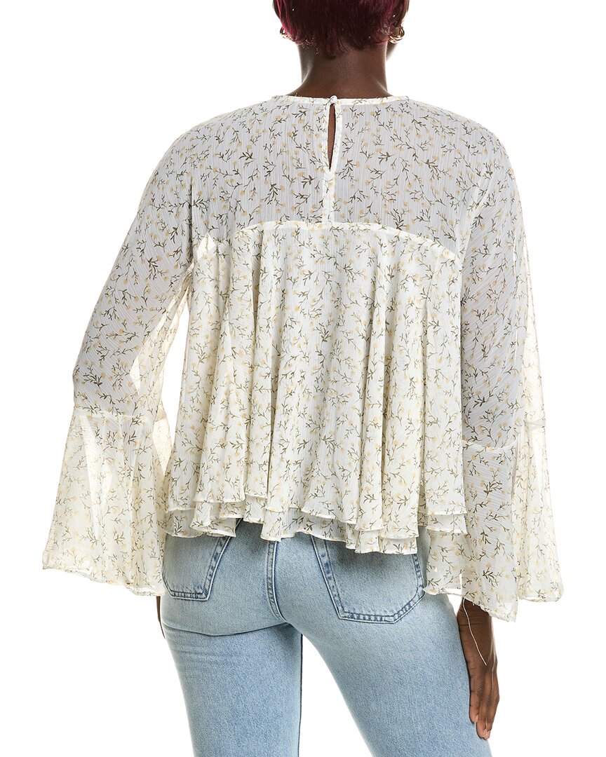 1.State Keyhole Back Ruffle Blouse