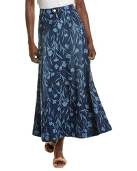 1.State Seamed Maxi Denim Skirt