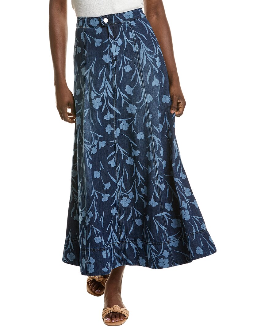 1.State Seamed Maxi Denim Skirt