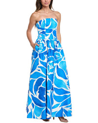 Milly Milly Strapless Dream Rose Jacquard Dress