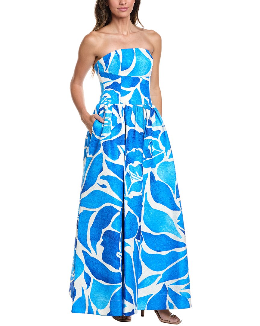 Milly Milly Strapless Dream Rose Jacquard Dress
