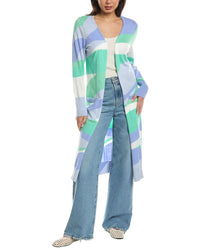 WISPR Wispr Abstract Silk-Blend Maxi Cardigan