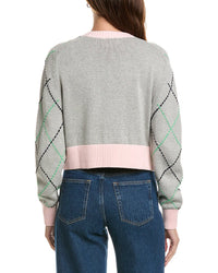WISPR Wispr Contrast Diamond Stitch Cardigan