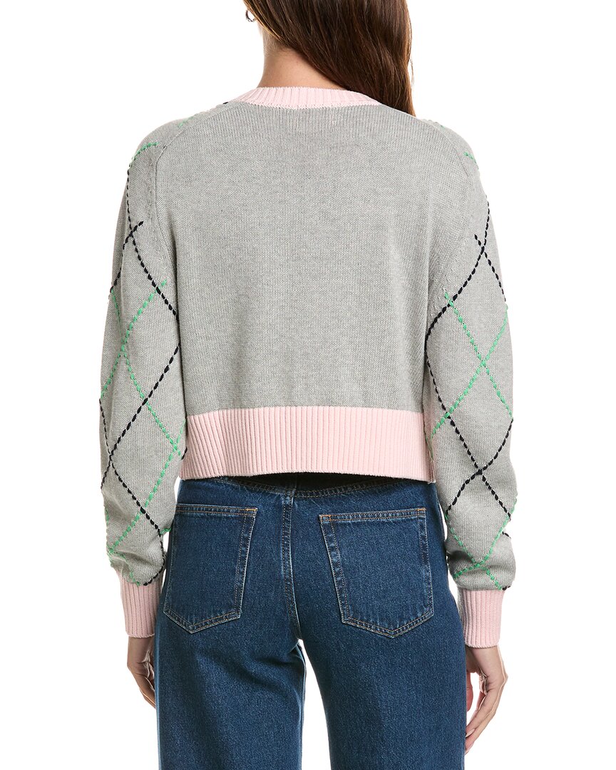 WISPR Wispr Contrast Diamond Stitch Cardigan