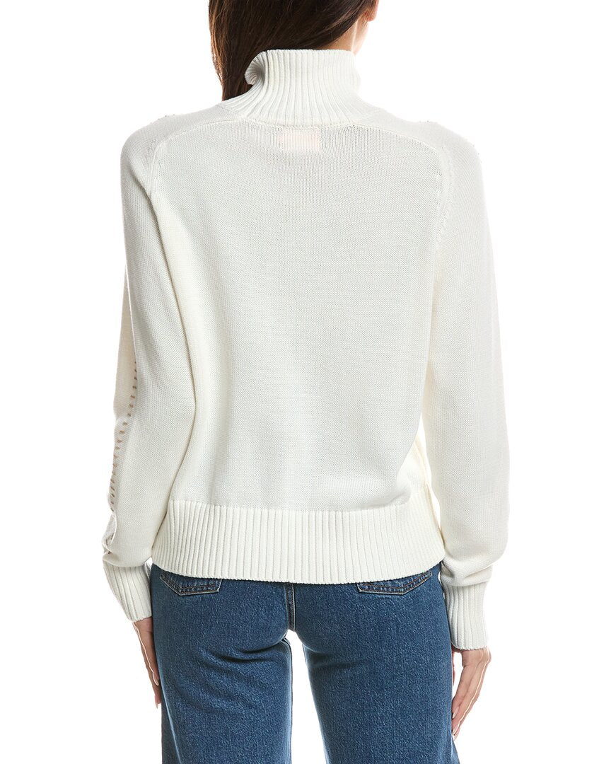 WISPR Wispr Embroidery Mock Neck Sweater