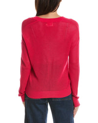 WISPR Wispr Chevron Pointelle V-Neck Silk-Blend Sweater