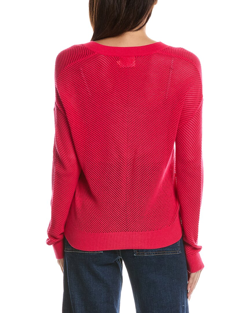 WISPR Wispr Chevron Pointelle V-Neck Silk-Blend Sweater