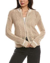 WISPR Wispr Open Cable Silk-Blend Bomber Jacket