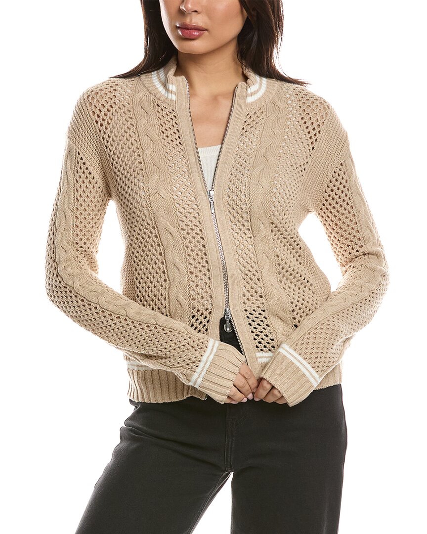WISPR Wispr Open Cable Silk-Blend Bomber Jacket