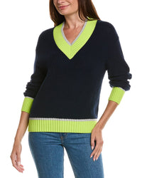 WISPR Wispr Chunky Tipped High V-Neck Sweater