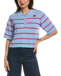 WISPR Wispr Stripe Button Up Polo Sweater