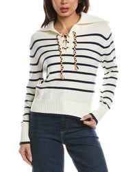 WISPR Wispr Stripe Lace Up Knit Sweater