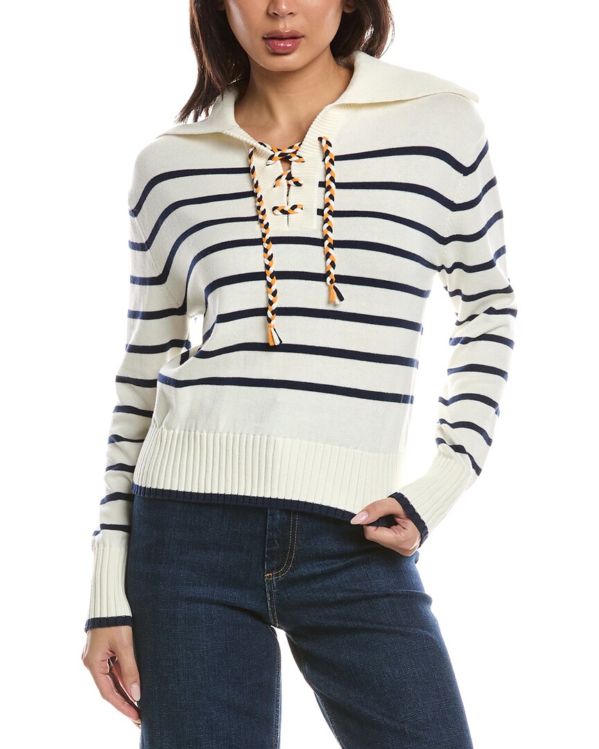 WISPR Wispr Stripe Lace Up Knit Sweater