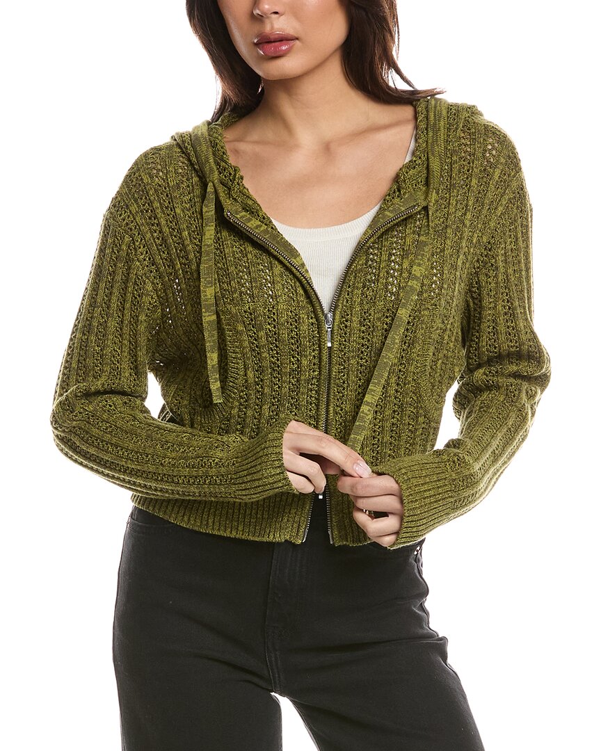 WISPR Wispr Twist Yarn Ladder Stitch Cropped Hoodie