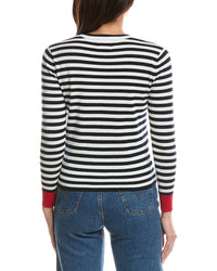 WISPR Wispr Heart Embroidery Stripe Crewneck Sweater