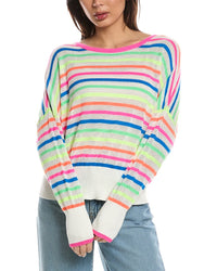 WISPR Wispr Mini Stripe Relax Neck Silk-Blend Top