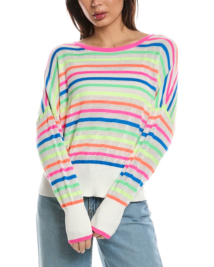 WISPR Wispr Mini Stripe Relax Neck Silk-Blend Top