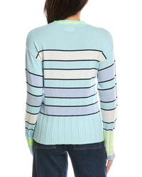 WISPR Wispr Ocean Stripe Crewneck Silk-Blend Top