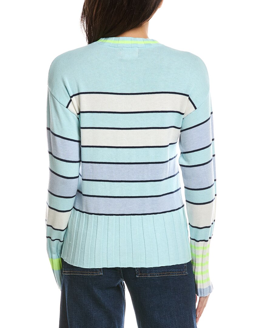 WISPR Wispr Ocean Stripe Crewneck Silk-Blend Top