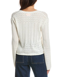 WISPR Wispr Pointelle V-Neck Silk-Blend Sweater