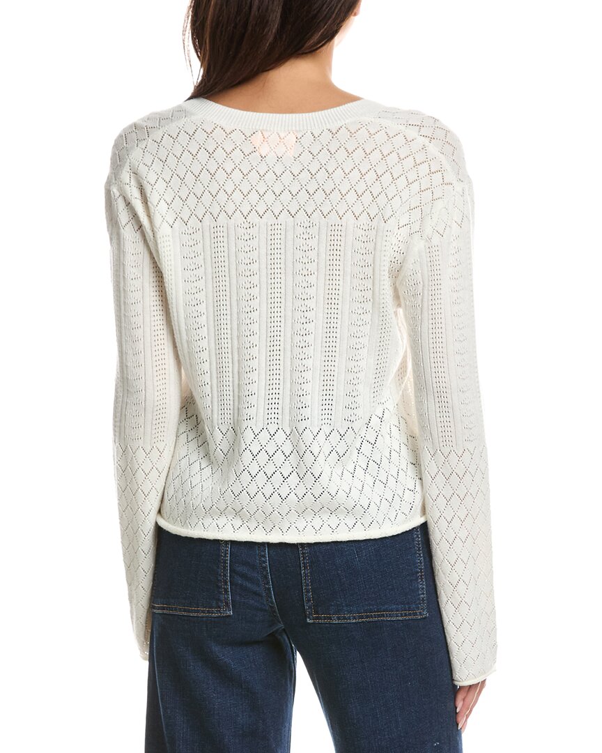 WISPR Wispr Pointelle V-Neck Silk-Blend Sweater