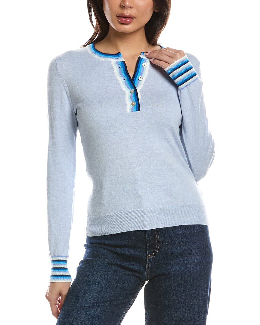 WISPR Wispr Rainbow Button Crewneck Silk-Blend Top