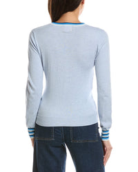 WISPR Wispr Rainbow Button Crewneck Silk-Blend Top